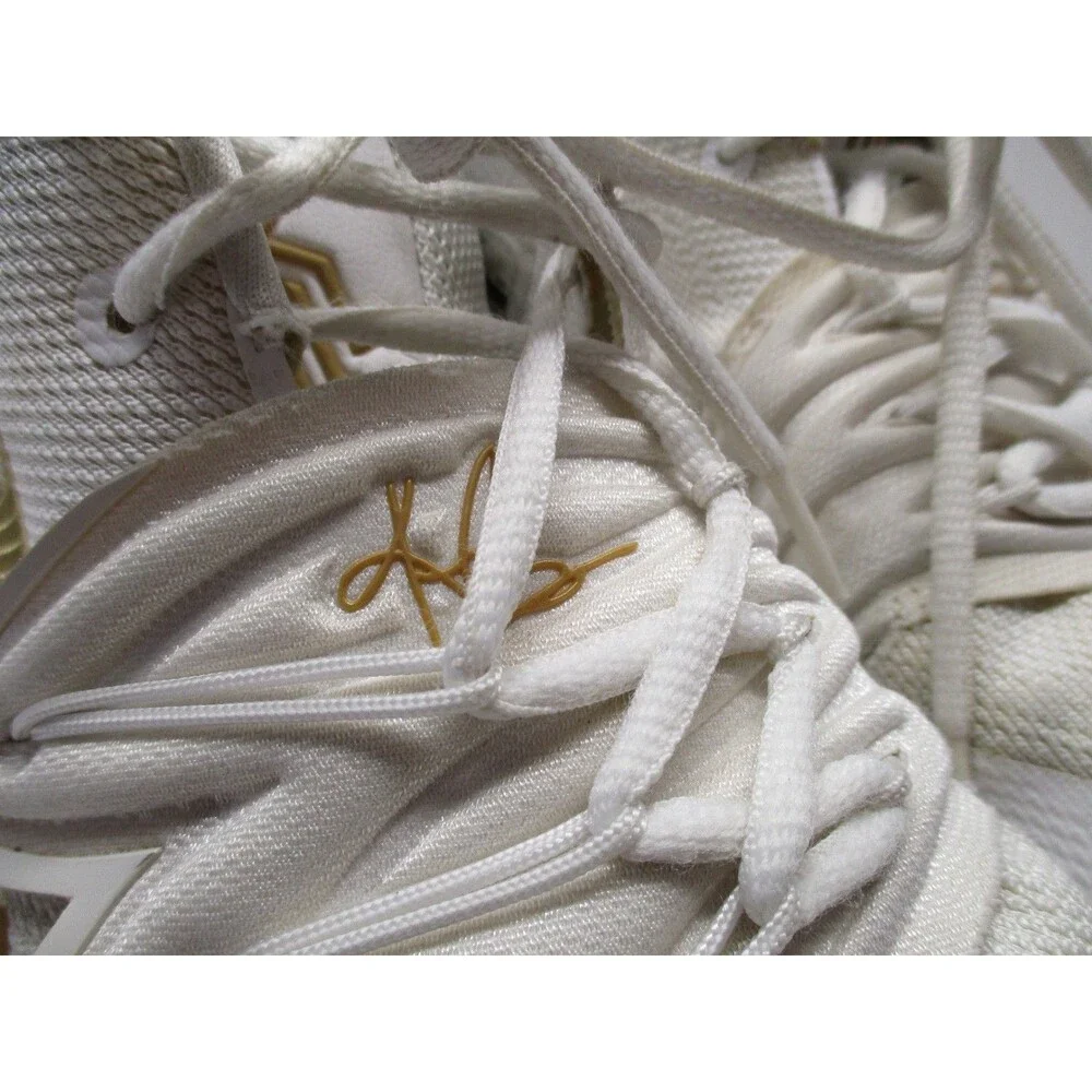 Nike Kyrie 5 GS Irish Sneakers Youth 7 White Metallic Gold AQ2456-170 EUC Read